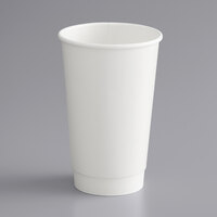 Choice 10 oz. White Smooth Double Wall Paper Hot Cup - 25/Pack