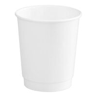 Choice 8 oz. Tall White Smooth Double Wall Paper Hot Cup - 500/Case