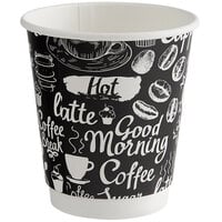 Choice 10 oz. Coffee Break Print Smooth Double Wall Paper Hot Cup - 25/Pack