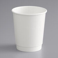 Choice 8 oz. White Smooth Double Wall Paper Hot Cup - 25/Pack