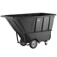 Lavex 1 Cubic Yard Black Standard-Duty Tilt Truck / Trash Cart (1250 lb. Capacity)