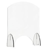 Rosseto AG008 Avant Guarde 24 inch x 28 inch Acrylic Sneeze Guard with Pass-Through Window