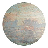 Lancaster Table & Seating Excalibur 32" Round Table Top with Textured Canyon Painted Faux Metal Finish