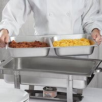 Choice Full Size 2 1/2 inch Deep Divided Anti-Jam Stainless Steel Steam Table / Hotel Pan - 24 Gauge