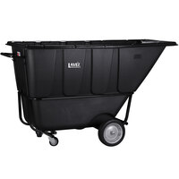 Lavex Industrial 1 Cubic Yard Black Forkliftable Heavy-Duty Tilt Truck / Trash Cart (1250 lb. Capacity)