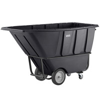 Lavex 1 Cubic Yard Black Forkliftable Standard-Duty Tilt Truck / Trash Cart (1250 lb. Capacity)