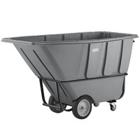 Lavex 1 Cubic Yard Gray Standard-Duty Tilt Truck / Trash Cart (1250 lb. Capacity)