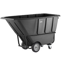 Lavex Industrial 1 Cubic Yard Black Heavy-Duty Tilt Truck / Trash Cart (2100 lb. Capacity)