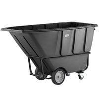 Lavex 1 Cubic Yard Black Heavy-Duty Tilt Truck / Trash Cart (2100 lb. Capacity)