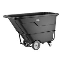 Lavex 1 Cubic Yard Black Heavy-Duty Tilt Truck / Trash Cart (2100 lb. Capacity)