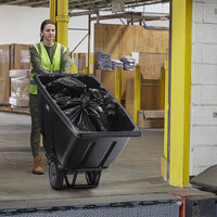Lavex Industrial 0.5 Cubic Yard Black Heavy-Duty Tilt Truck / Trash Cart (1400 lb. Capacity)