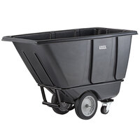Lavex 0.5 Cubic Yard Black Heavy-Duty Tilt Truck / Trash Cart (1400 lb. Capacity)