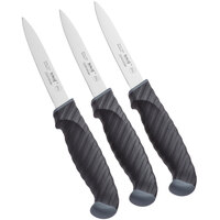 Schraf™ 4 inch Smooth Edge Paring Knife Set with TPRgrip Handle - 3/Pack