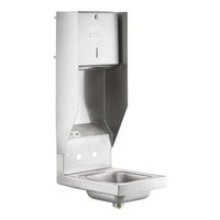 Regency 12" x 16" Wall Mounted Hand Sink with Top Mounted Paper Towel Dispenser