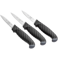 Schraf™ 3 inch Paring Knife Set with 1 Serrated and 2 Smooth Edge Knives with TPRgrip Handles - 3/Pack