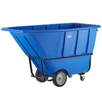 Lavex 1 Cubic Yard Blue Standard-Duty Tilt Truck / Trash Cart (1250 lb. Capacity)