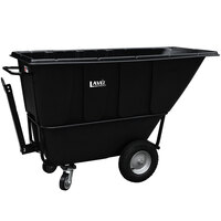 Lavex Industrial 1 Cubic Yard Black Towable Heavy-Duty Tilt Truck / Trash Cart (2100 lb. Capacity)