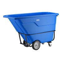 Lavex 1 Cubic Yard Blue Heavy-Duty Tilt Truck / Trash Cart (2100 lb. Capacity)