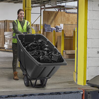 Lavex 0.5 Cubic Yard Black Heavy-Duty Tilt Truck / Trash Cart (850 lb. Capacity)