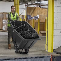 Lavex 0.5 Cubic Yard Black Heavy-Duty Tilt Truck / Trash Cart (850 lb. Capacity)