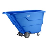 Lavex 1 Cubic Yard Blue Light-Duty Tilt Truck / Trash Cart (850 lb. Capacity)