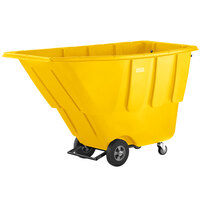 Lavex 1 Cubic Yard Yellow Light-Duty Tilt Truck / Trash Cart (850 lb. Capacity)