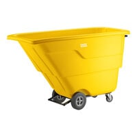 Lavex 1 Cubic Yard Yellow Light-Duty Tilt Truck / Trash Cart (850 lb. Capacity)