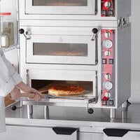 Avantco DPO-1DS1DD Quadruple Deck Pizza/Bakery Oven with Three Independent Chambers; (2) 3200W, 240V