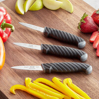 Schraf™ 3 inch Smooth Edge Paring Knife Set with TPRgrip Handle - 3/Pack