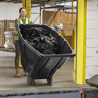 Lavex Industrial 1 Cubic Yard Black Heavy-Duty Tilt Truck / Trash Cart (850 lb. Capacity)