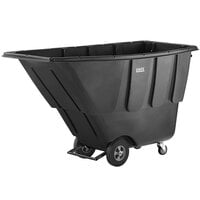 Lavex 1 Cubic Yard Black Light-Duty Tilt Truck / Trash Cart (850 lb. Capacity)