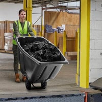 Lavex 0.5 Cubic Yard Black Tilt Truck / Trash Cart (300 lb. Capacity)