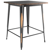 Lancaster Table & Seating Alloy Series 32 inch x 32 inch Distressed Copper Outdoor Bar Height Table