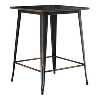 Lancaster Table & Seating Alloy Series 32" x 32" Distressed Copper Bar Height Outdoor Table