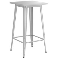 Lancaster Table & Seating Alloy Series 24 inch x 24 inch Silver Outdoor Bar Height Table