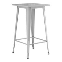Lancaster Table & Seating Alloy Series 24 inch x 24 inch Silver Bar Height Outdoor Table