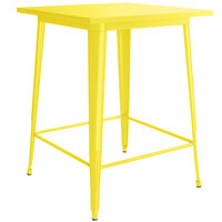 Lancaster Table & Seating Alloy Series 32 inch x 32 inch Yellow Outdoor Bar Height Table