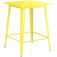 Lancaster Table & Seating Alloy Series 32" x 32" Yellow Bar Height Outdoor Table