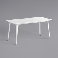 Lancaster Table & Seating Alloy Series 63 inch x 32 inch White Dining Height Outdoor Table