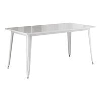Lancaster Table & Seating Alloy Series 63 inch x 32 inch White Standard Height Outdoor Table