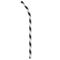 Aardvark 61720009 7 3/4 inch Jumbo Black / White Striped Unwrapped Eco-Flex Paper Straw - 4800/Case