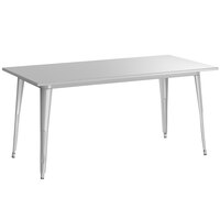 Lancaster Table & Seating Alloy Series 63 inch x 32 inch Silver Dining Height Outdoor Table