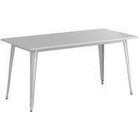 Lancaster Table & Seating Alloy Series 63" x 32" Silver Standard Height Outdoor Table