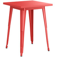 Lancaster Table & Seating Alloy Series 24 inch x 24 inch Red Dining Height Outdoor Table