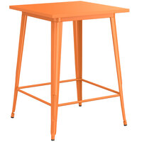 Lancaster Table & Seating Alloy Series 32" x 32" Orange Bar Height Outdoor Table