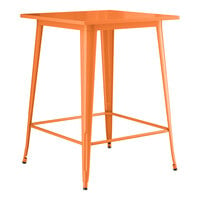 Lancaster Table & Seating Alloy Series 32" x 32" Orange Bar Height Outdoor Table