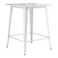 Lancaster Table & Seating Alloy Series 32" x 32" Pearl White Bar Height Outdoor Table