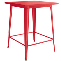 Lancaster Table & Seating Alloy Series 32 inch x 32 inch Red Outdoor Bar Height Table