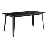 Lancaster Table & Seating Alloy Series 63" x 32" Distressed Black Standard Height Outdoor Table