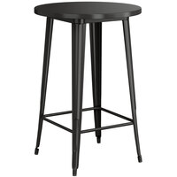 Lancaster Table & Seating Alloy Series 30" Round Black Outdoor Bar Height Table